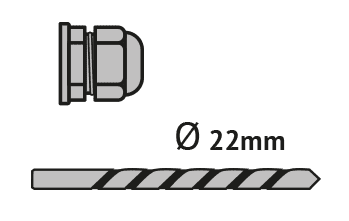 Wartel · boor een gat van 22 mm